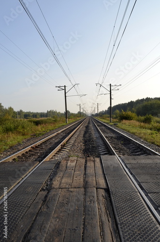 Railway leaves into the distance 