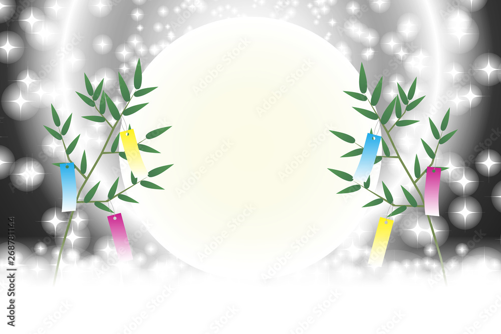 Background Wallpaper Vector Illustration Design Image Japan China Asia Free Size 背景 壁紙 ベクター イラスト 無料 無料素材 バックグラウンド フリー素材 和風素材 日本 和風背景イラスト素材 七夕祭り 短冊 笹飾り 伝統行事 天の川 星屑