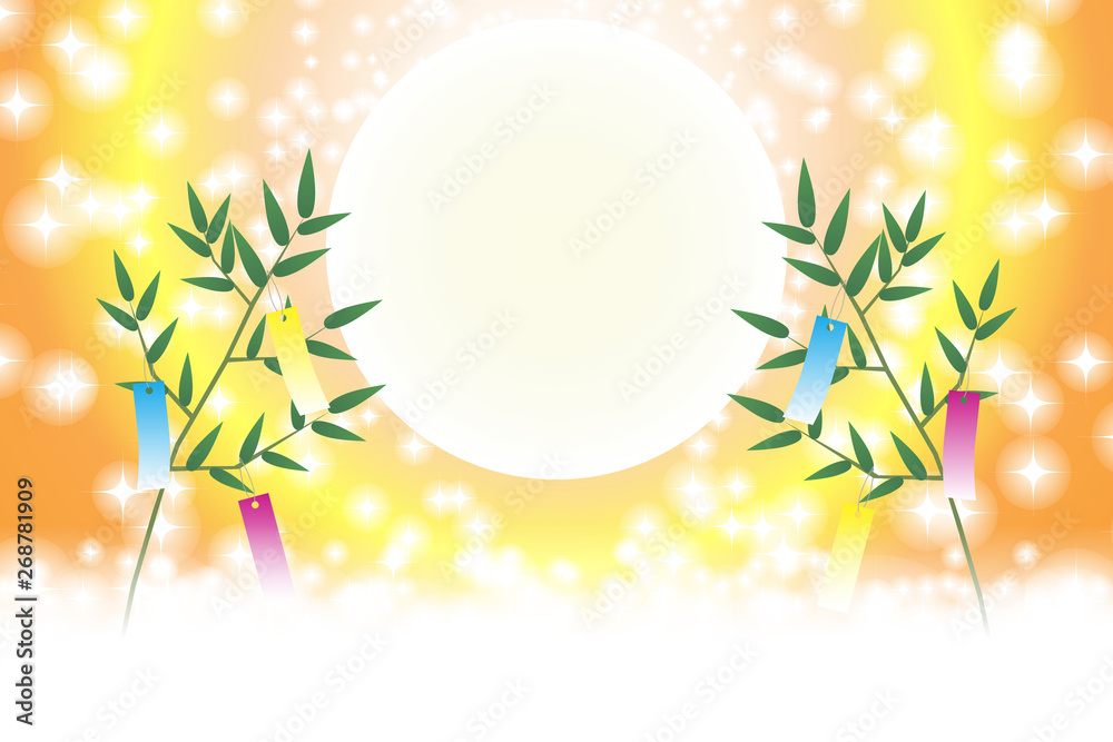 Background Wallpaper Vector Illustration Design Image Japan China Asia Free Size 背景 壁紙 ベクター イラスト 無料 無料素材 バックグラウンド フリー素材 和風素材 日本 和風イラスト素材 七夕祭り 笹飾り 初夏 織姫 彦星 天の川 星屑 キラキラ