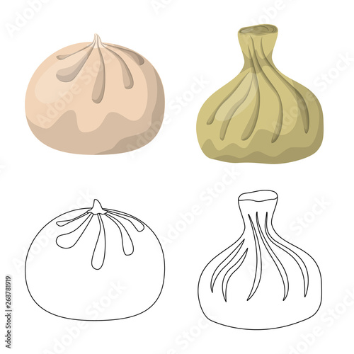 Vector illustration of products  and cooking sign. Collection of products  and appetizer vector icon for stock.