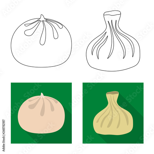 Vector design of products  and cooking sign. Collection of products  and appetizer stock symbol for web.