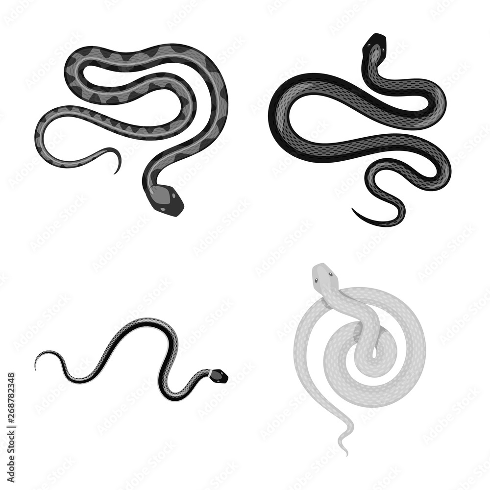 Vector illustration of harm and bite icon. Set of harm and reptile vector icon for stock.
