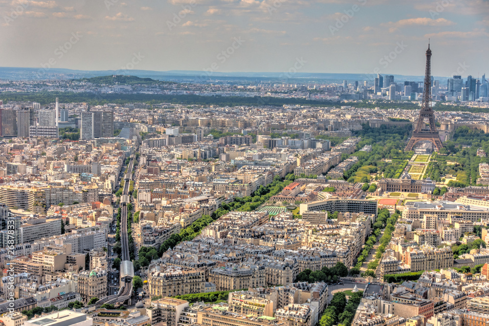 Paris cityscape from above