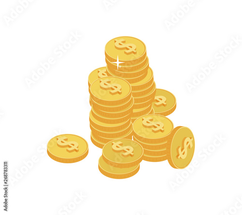 Coins. Isometric vector money