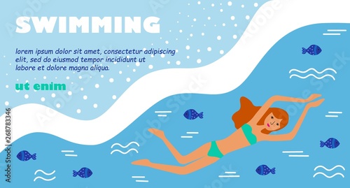 Summer swimming beach sea template