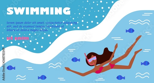 Summer swimming beach sea template