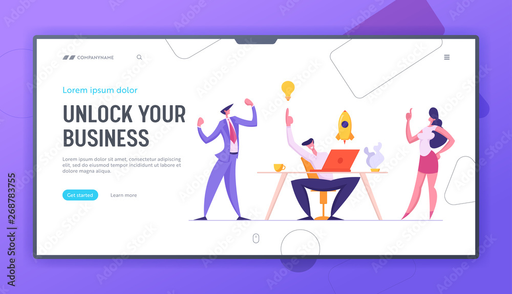 Teamwork Concept Web Banner with Group of Business People Characters Launching Start Up. Team Working Together, Brainstorming Creative Idea Landing Page. Vector flat cartoon illustration Teamwork Concept Web Banner with Group of Business People Characters Launching Start Up. Team Working Together, Brainstorming Creative Idea Landing Page. Vector flat cartoon illustration