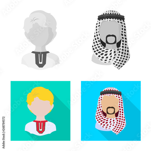 Isolated object of imitator and resident sign. Collection of imitator and culture stock vector illustration.