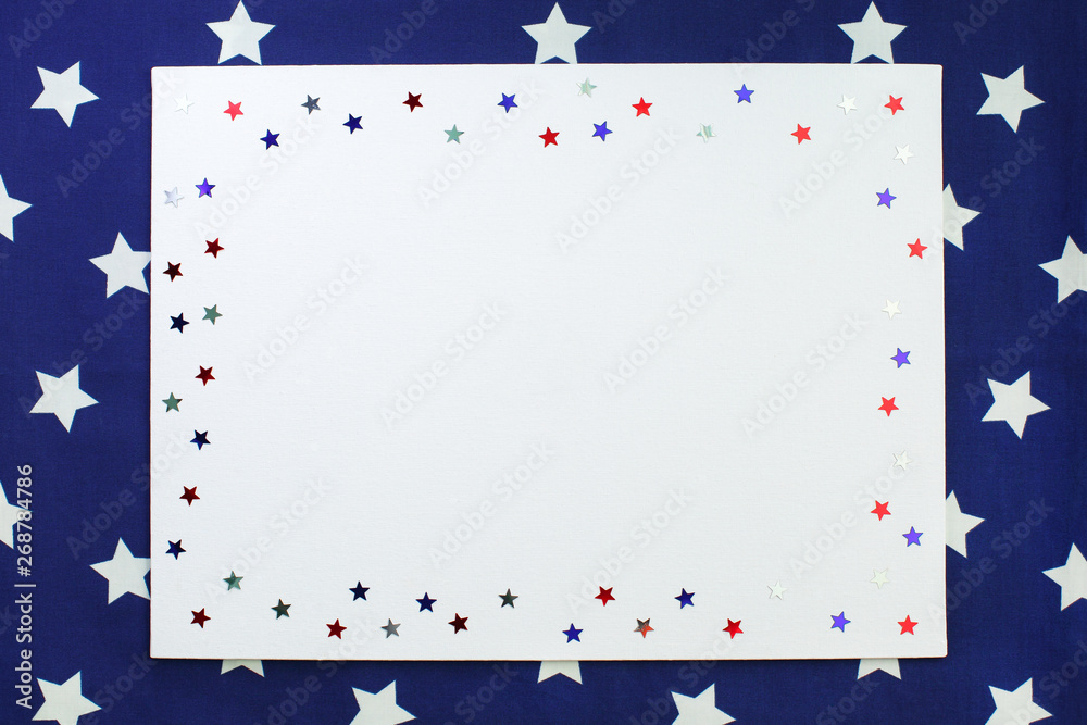 Fototapeta premium 4th of July American Independence Day decorations. Flat lay, top view, copy space
