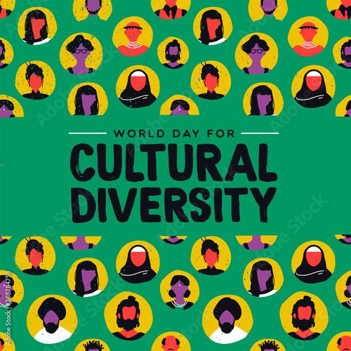 Cultural Diversity card of diverse ethnic people