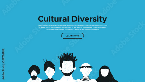 Diverse culture landing page template concept
