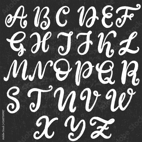 Hand drawn lettering font, alphabet © Лена Алмазова