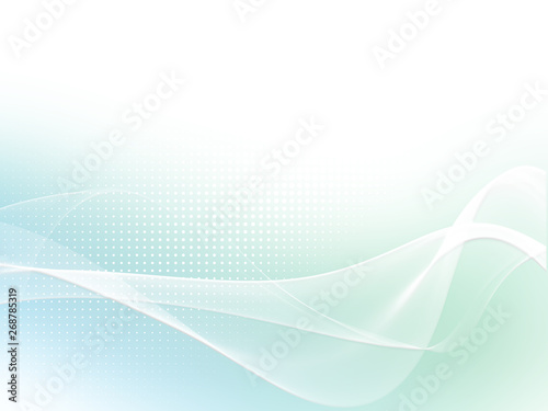 Abstract pastel blue and green smooth wave motion illustration