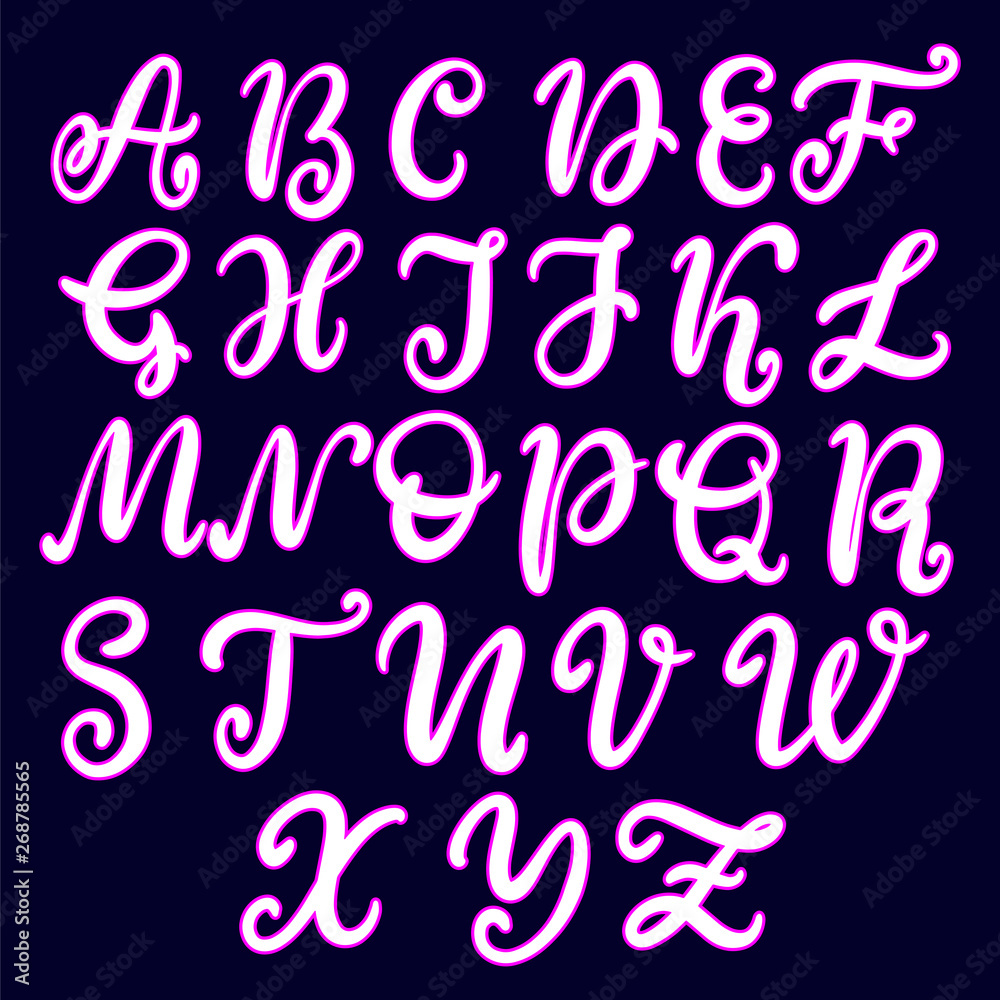Hand drawn lettering font, alphabet Hand drawn lettering font, alphabet
