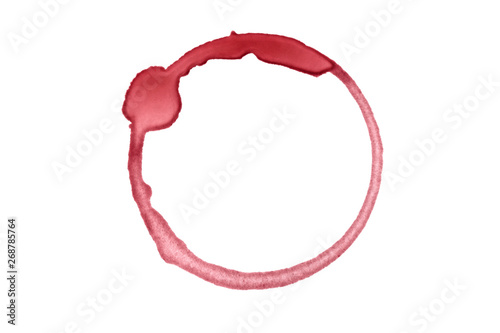 Fotografija Real red wine stain isolated on white.