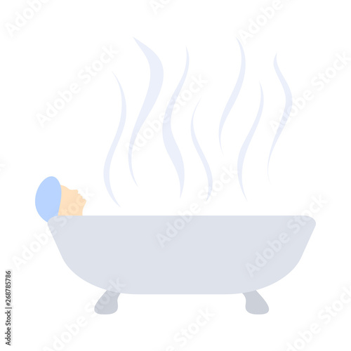 Woman Lying In Bathtub Icon