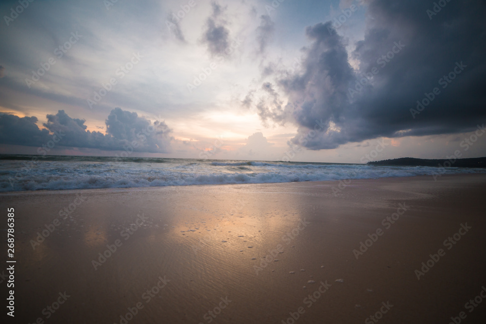 Sunset on the Thailand beach 