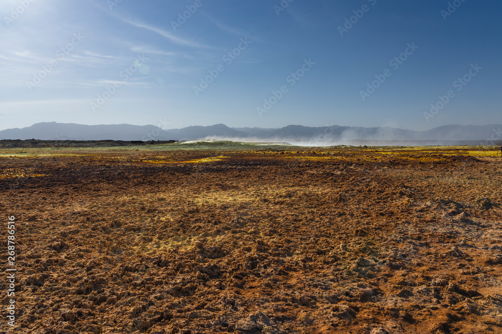 Concretions of salt rocks at Dallol in the Danakil Depression in Ethiopia, Africa. Concretions of salt rocks at Dallol in the Danakil Depression in Ethiopia, Africa.