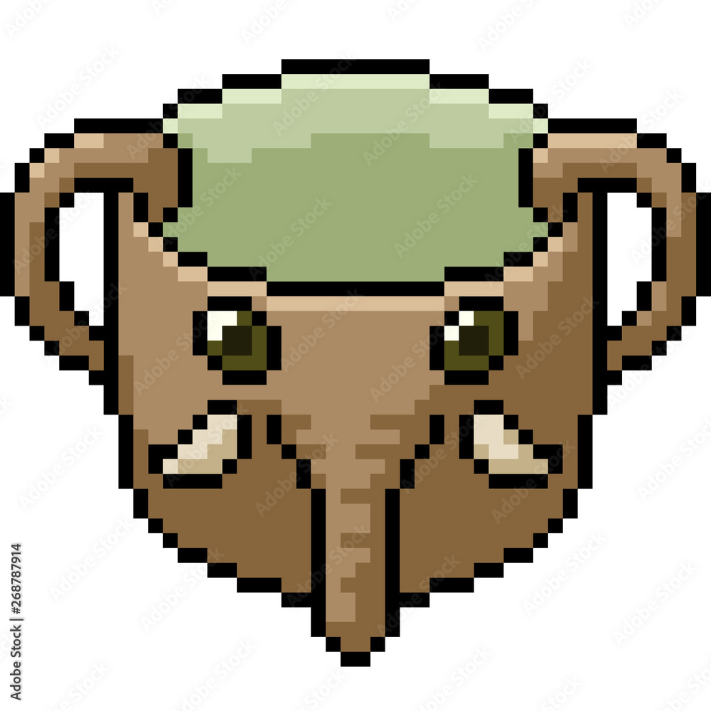 vector pixel art elephant mug
