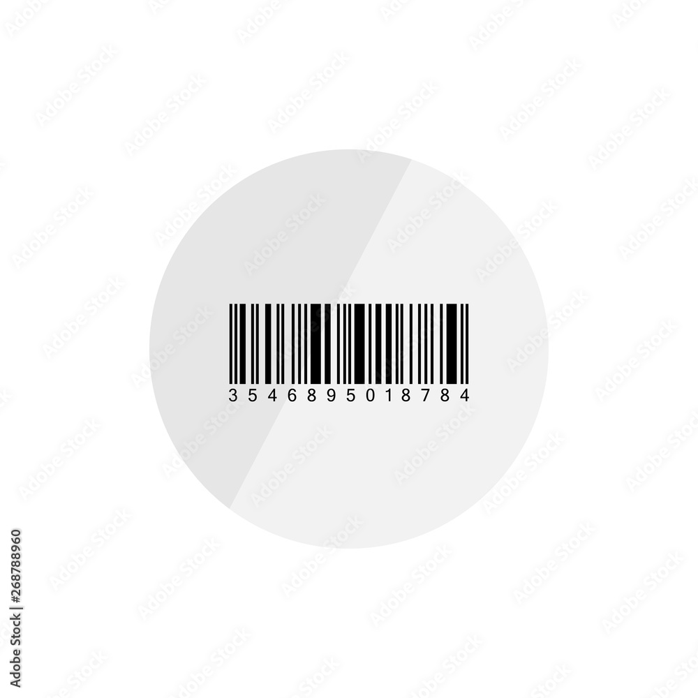 Realistic black Barcode on gray circle. Barcode vector icon. Bar code icon isolated Realistic black Barcode on gray circle. Barcode vector icon. Bar code icon isolated