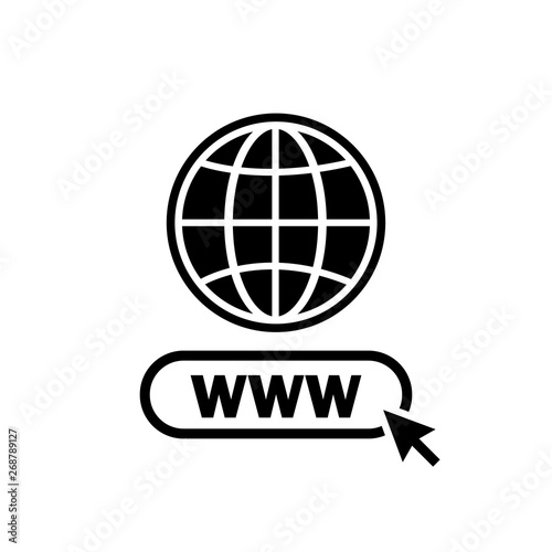 Www. Internet icon. Www search bar icon. Website icon