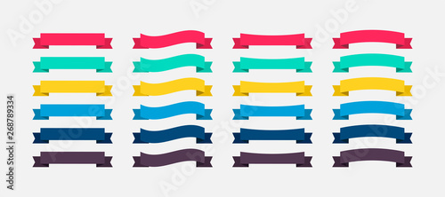 Ribbons Banners colorful in flat design. Ribbon Banners vector icons. Vector Ribbons Banners