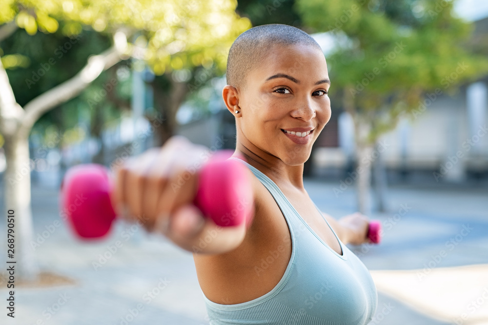 Happy curvy woman exercising Happy curvy woman exercising