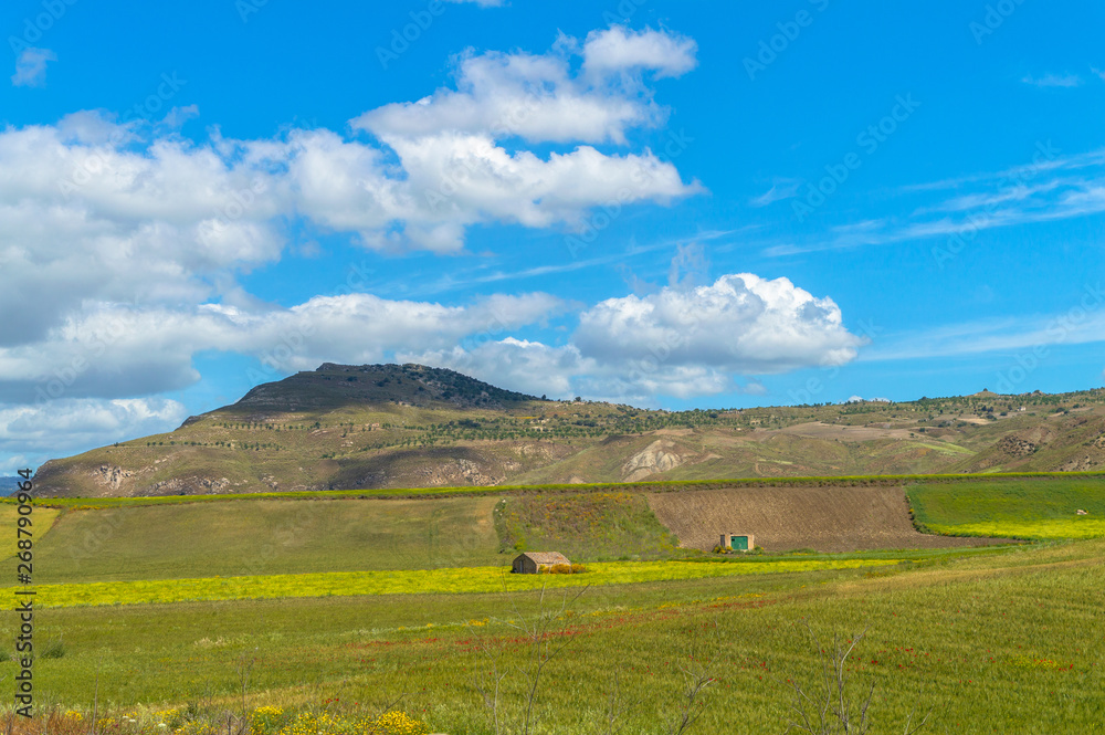 Beautiful Sicilian Landscape, Caltanissetta, Italy, Europe