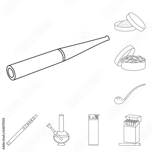 Vector illustration of health and nicotine symbol. Set of health and statistics stock symbol for web.
