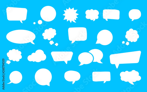 Big set of speech bubbles. Retro empty comic bubbles. Stickers. Vector illustration.