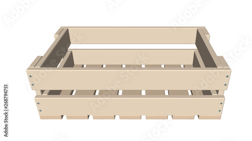 Empty wooden crate. Isolate...