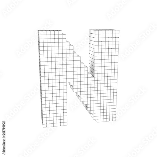 3d pixelated capital letter...