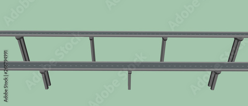 Highway on supports. 3d Vec...