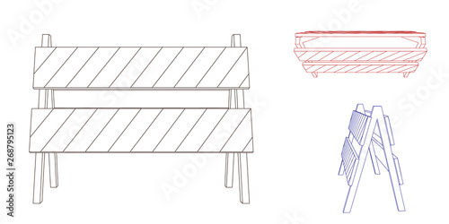 Traffic barrier. Vector out...