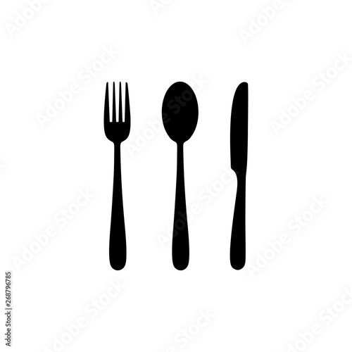Spoon, fork, knife, icon symbol