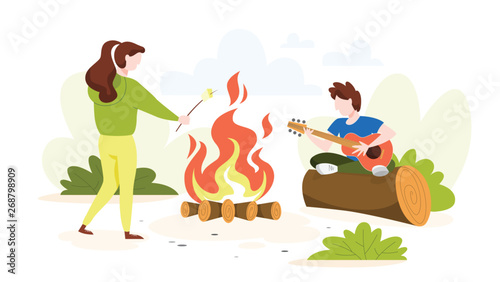 Summer camp in the forest