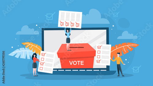 Election campaign. People vote for the candidate