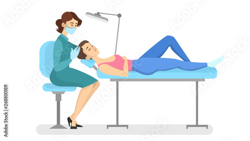 Woman at the cosmetologist. A beauty procedure