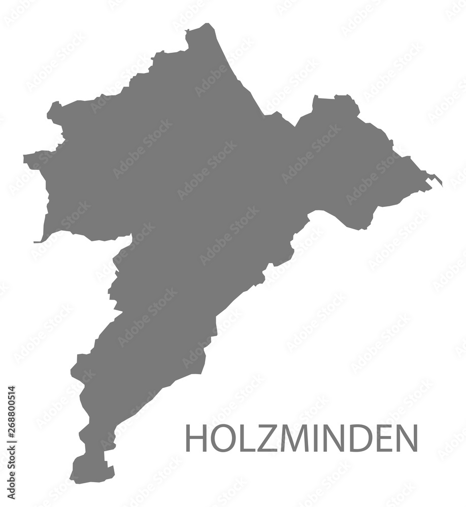 Holzminden grey county map of Lower Saxony Germany DE