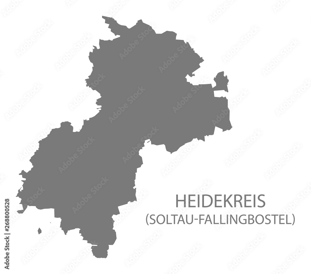 Heidekreis grey county map of Lower Saxony Germany DE