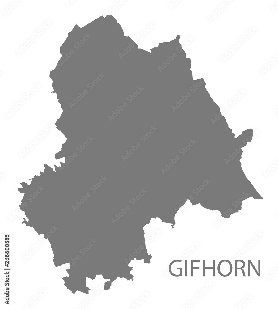 Gifhorn grey county map of Lower Saxony Germany DE