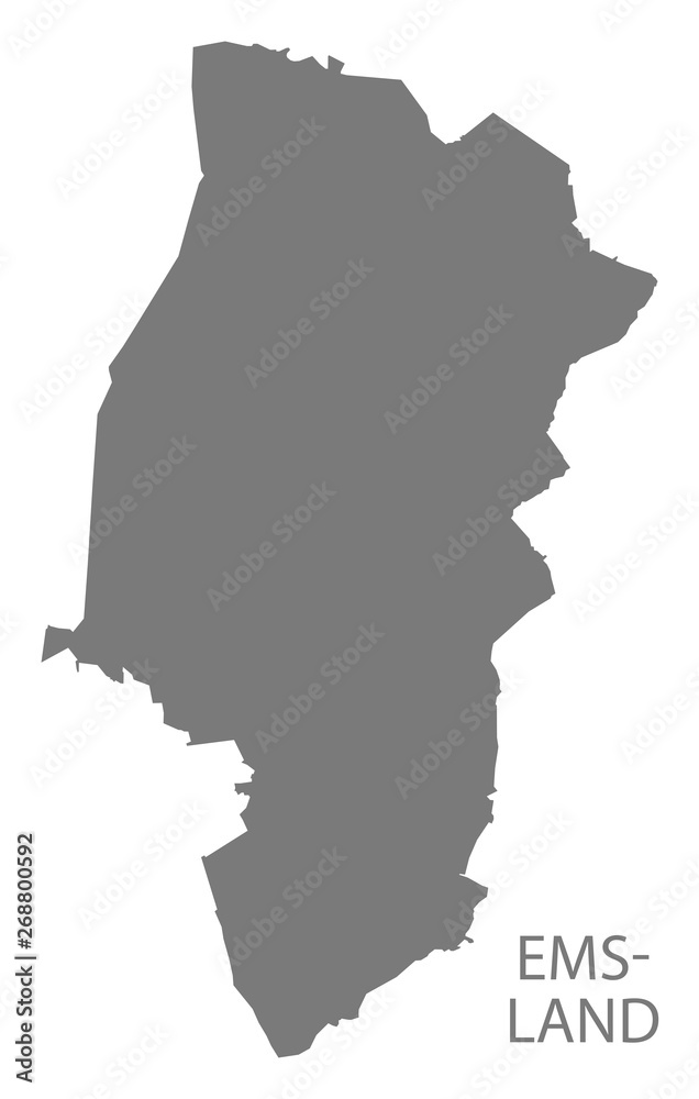 Emsland grey county map of Lower Saxony Germany DE Emsland grey county map of Lower Saxony Germany DE