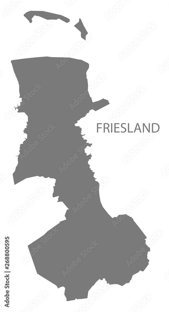 Friesland grey county map of Lower Saxony Germany DE