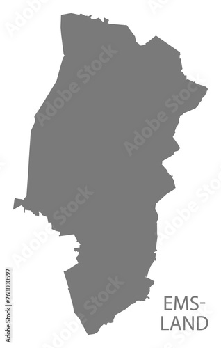 Emsland grey county map of Lower Saxony Germany DE