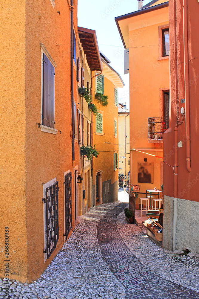The town of Malcesine Italy Sunny summer day