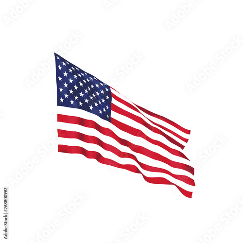 United States waving flag. Vector illustration