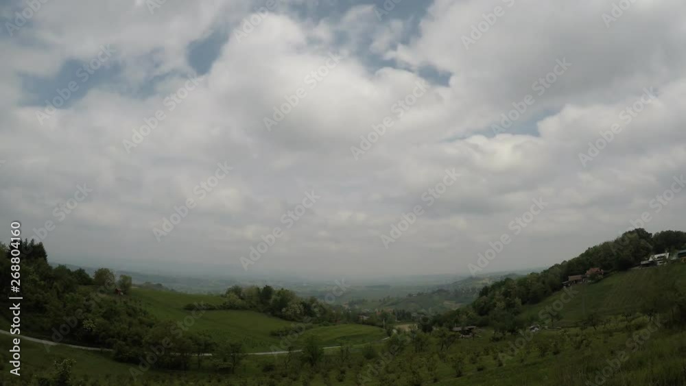 Time lapse of moving clouds, morning, north Croatia, wide angle Time lapse of moving clouds, morning, north Croatia, wide angle