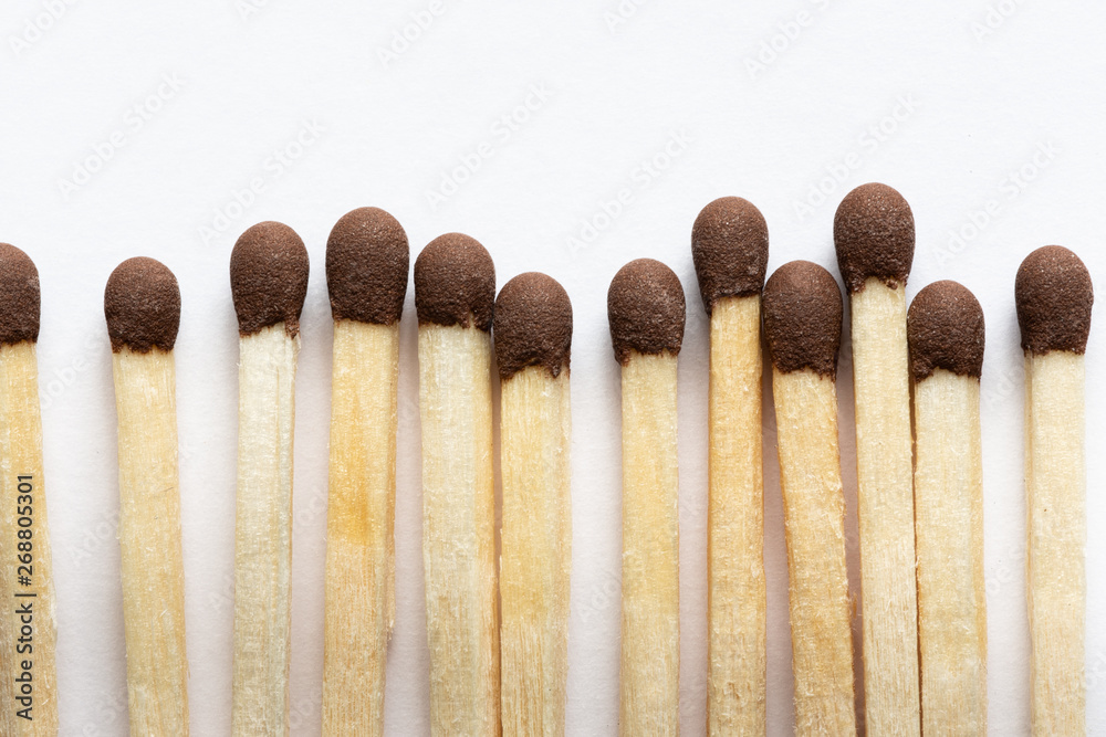 Wooden matches with brown heads Wooden matches with brown heads