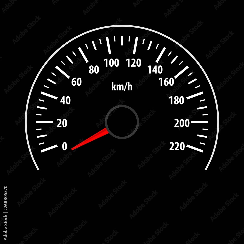 Speedometer gauge isolated on black background. Vector illustration. Speedometer gauge isolated on black background. Vector illustration.