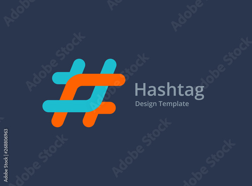 Hashtag symbol logo icon design template elements